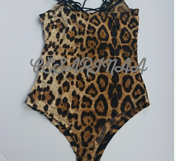 Animal Print Bodysuit/Swimsuit | Animal Print Top - Picture 4 of 5